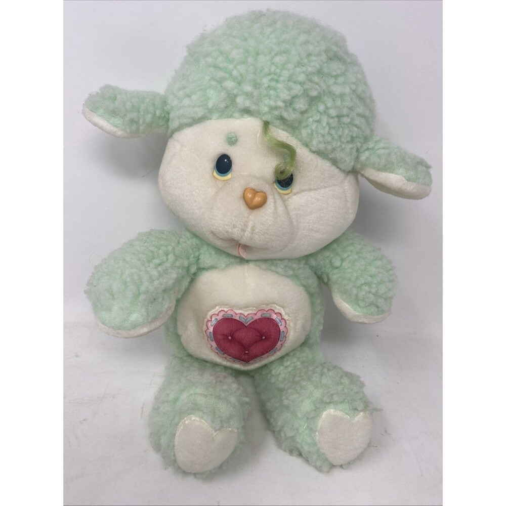 Kenner Care Bears Cousins Vintage 1984 Lamb Stuffed Animal Green White